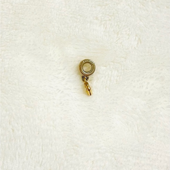 NEW Authentic Pandora Silver 14k Gold Two Tone Dangle Hanging Anchor Charm - Picture 2 of 3